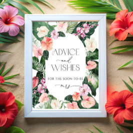 トロピカル フローラル アドバイスとウィッシュ サイン