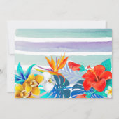 トロピカル フローラル アロハ ルアウ フォト 誕生日パーティー 招待状 (裏面)