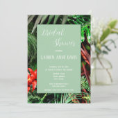 トロピカル フローラル、アースィー、モダン、ブライズシャワー 招待状 (スタンド正面)