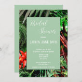 トロピカル フローラル、アースィー、モダン、ブライズシャワー 招待状 (正面/裏面)