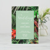 トロピカル フローラル、アースカラー、モダン、ウェディング 招待状 (スタンド正面)