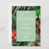 トロピカル フローラル, アースカラー, モダン, 結婚式 招待状 (正面)