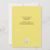 トロピカル フローラル, イエローの背景に白いプルメリア, カップル 招待状 (裏面)