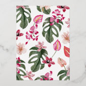 トロピカル フローラル ウェディング フォイル インビテーション 箔招待状 (裏面)