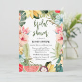 トロピカル フローラル ウォーターカラー ブライダル シャワー 招待状 (スタンド正面)