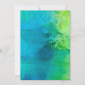 トロピカル フローラル ウォーターカラー モダン ビーチ ウェディング 招待状 (裏面)