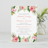 トロピカル フローラル オーキッド パームリーフ ウェディング 招待状 (スタンド正面)