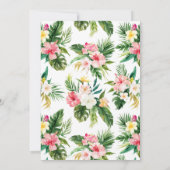 トロピカル フローラル オーキッド パームリーフ ウェディング 招待状 (裏面)