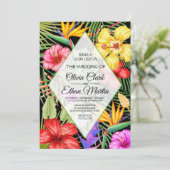 トロピカル フローラル ガーデン ジオメトリック 招待状 (スタンド正面)