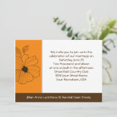 トロピカル フローラル ゴールドとブラウンの結婚式招待状 招待状 (スタンド正面)