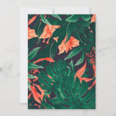 トロピカル フローラル ゴールド フレーム ハワイアン ブライダル シャワー 招待状 (裏面)