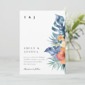 トロピカル フローラル サマー オールインワン ウェディング 招待状 (スタンド正面)