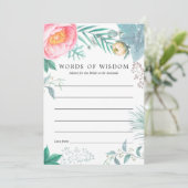 トロピカル フローラル サマー ブライダル シャワー アドバイスカード (スタンド正面)