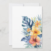 トロピカル フローラル サマー 水彩 カップル シャワー 招待状 (裏面)