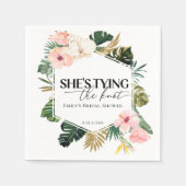 トロピカル フローラル シーズ 彼女は結婚する ブライダル シャワー スタンダードカクテルナプキン (正面)