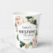 トロピカル フローラル シーズ 彼女は結婚する ブライダル シャワー 紙コップ (裏面)