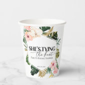 トロピカル フローラル シーズ 彼女は結婚する ブライダル シャワー 紙コップ (正面)