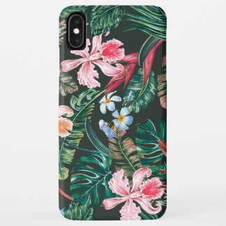 トロピカル フローラル シームレス デザイン iPhone XS MAXケース