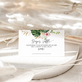 トロピカル フローラル ハイビスカス おむつくじチケット エンクロージャーカード