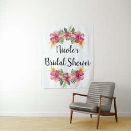 トロピカル フローラル ハイビスカス ボタニカル ルアウ バックドロップ タペストリー