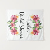 トロピカル フローラル ハイビスカス ボタニカル ルアウ 背景 タペストリー (正面(横))