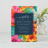 トロピカル フローラル ハイビスカス 私たちは誓いを新たにします 招待状 (スタンド正面)