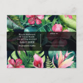 トロピカル フローラル ハワイアン ウェディング セーブ ザ デート 案内ポストカード (裏面)