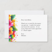 トロピカル フローラル ハワイアン ウォーターカラー サンキューカード (裏面)