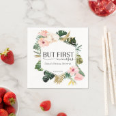 トロピカル フローラル バット ファースト ミモザ ブライダル シャワー スタンダードカクテルナプキン (インサイチュ)