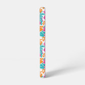 トロピカル フローラル パターン フォンケース (名前) SAMSUNG GALAXYケース (左側面)