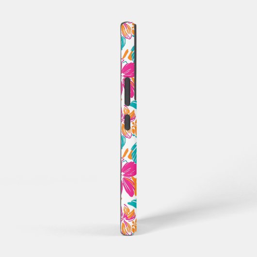 トロピカル フローラル パターン フォンケース (名前) SAMSUNG GALAXYケース (右側面)