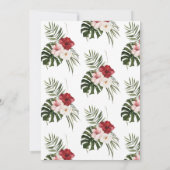 トロピカル フローラル パーム ブライダルシャワー 招待状 (裏面)