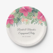 トロピカル フローラル ビーチ ペーパープレート (正面)