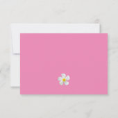 トロピカル フローラル, ピンクの背景に白いプルメリア, 結婚式 サンキューカード (裏面)