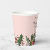 トロピカル フローラル ピンク フラミンゴ ブライダル シャワー 紙コップ (右)