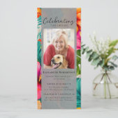 トロピカル フローラル フォト お別れ会 デジタル 招待状 (スタンド正面)