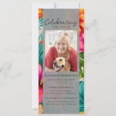 トロピカル フローラル フォト お別れ会 デジタル 招待状 (正面)