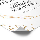 トロピカル フローラル フラミンゴ ゴールド ブライダル シャワー サイン (角)