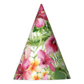 トロピカル フローラル フラワーズ ワイルド ジャングル バースデー パーティー パーティーハット (正面)