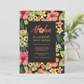 トロピカル フローラル フレーム ブライダル シャワー 招待状 (スタンド正面)