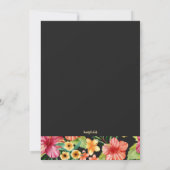 トロピカル フローラル フレーム ブライダル シャワー 招待状 (裏面)