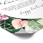 トロピカル フローラル フレーム リング ハント ブライダル シャワー ゲーム ポスター (角)