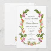 トロピカル フローラル ブライズシャワー 招待状 (正面/裏面)