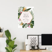 トロピカル フローラル ブライダル シャワー ウェルカム サイン (ホームオフィス)