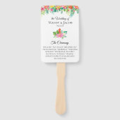 トロピカル フローラル ブーケ ウェディング プログラム ハンドファン (正面)