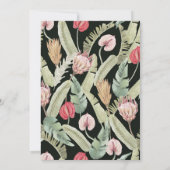 トロピカル フローラル & ボタニカル パロット キッズ バースデー 招待状 (裏面)