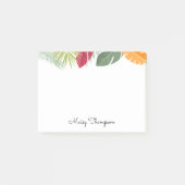 トロピカル フローラル ボーダー モノグラム 名前 ポストイット (正面)