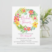 トロピカル フローラル リース ブライダル シャワー 招待状 (スタンド正面)