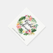 トロピカル フローラル リース 夏のブライダルシャワー スタンダードカクテルナプキン (角)