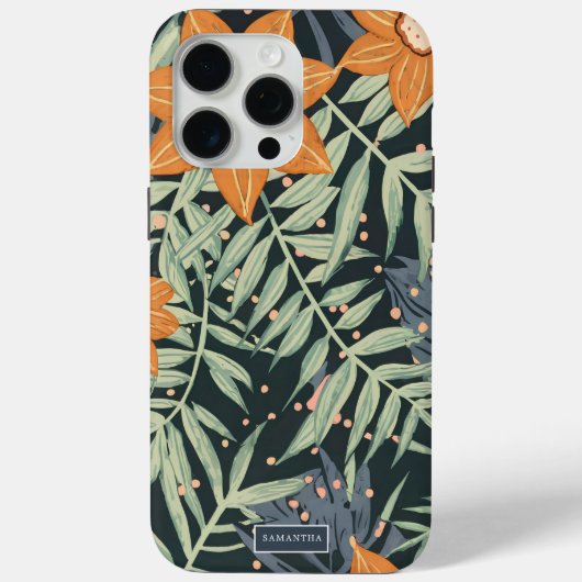 トロピカル フローラル リーフ パーソナライズデザイン Case-Mate iPhoneケース (裏面)